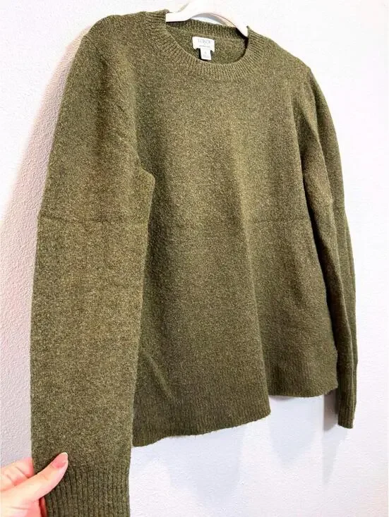 J.Crew Super Soft Olive Green Crew Neck Sweater - Women Small - Picture 4 of 5